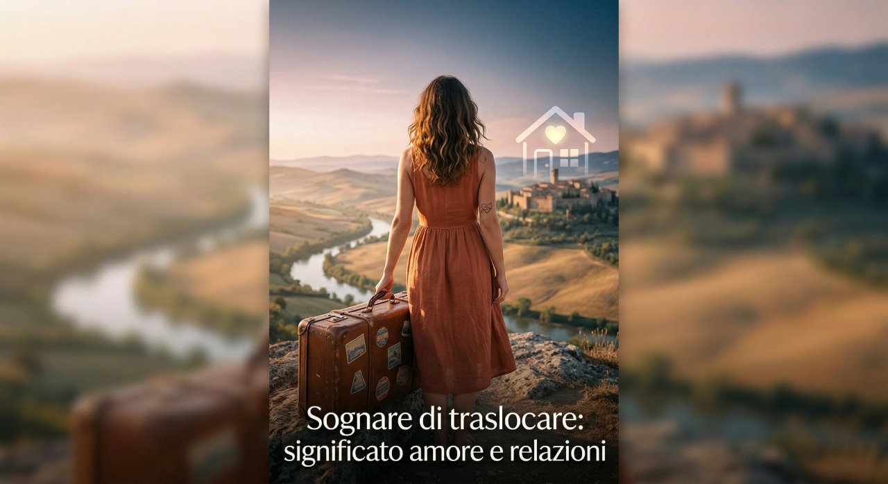 Persona che guarda l'orizzonte con una valigia, simbolo del significato di sognare di traslocare in amore